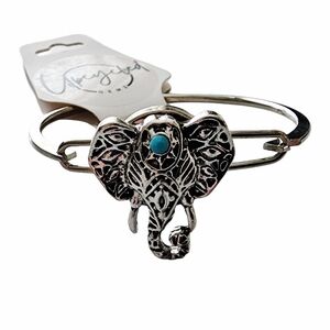 2FOR$30 - Metal Cuff Bracelet W/Interchangeable Elephant Charm